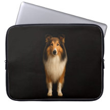 Bolsa para Laptop Preta 4 Luxe, Cão Collie Leal