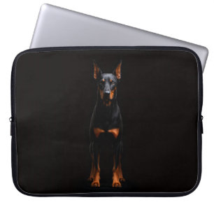 Capa Para Notebook Bolsa para Laptop Preta 4 Luxe, Cão Doberman Guard