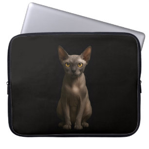 Capa Para Notebook Bolsa para Laptop Preta 4 Luxe, Gato Sphynx