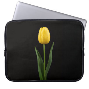 Capa Para Notebook Bolsa para Laptop Preta 4 Luxe, Tulipa Amarela Dou