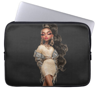 Capa Para Notebook Bolsa para Laptop Regal Gold Fashion Portrait