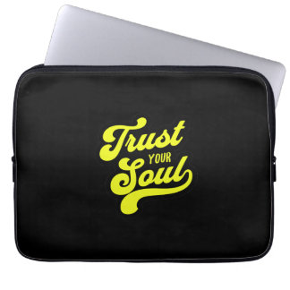 Capa Para Notebook Bolsa para Laptop Retro Confie na Sua Alma Amarela