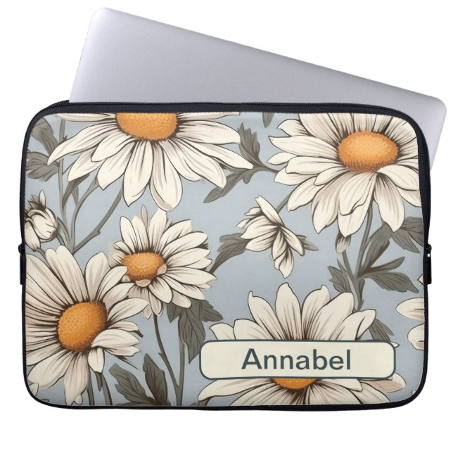 Capa Para Notebook Bolsa para laptop Retro Flowers 6 (Frente)
