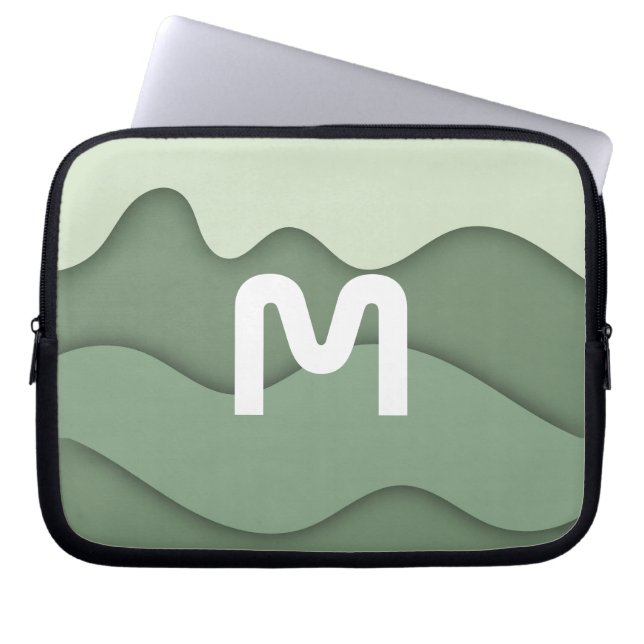 Capa Para Notebook Bolsa Personalizada para Laptop com Onda de Sage (Frente)