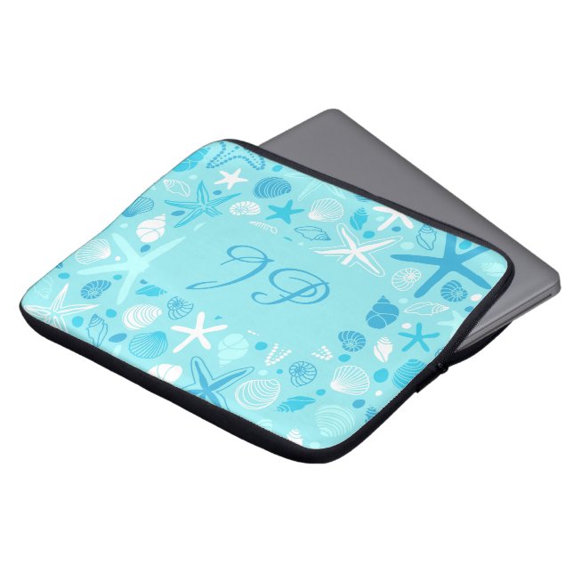 Capa Para Notebook Bolsa Personalizada para Laptop Tema Mar, Turquesa (Frente Topo)