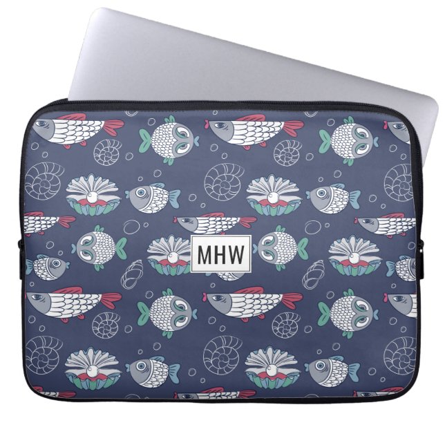 Capa Para Notebook Bolsas de laptop de monograma personalizadas de pa (Frente)