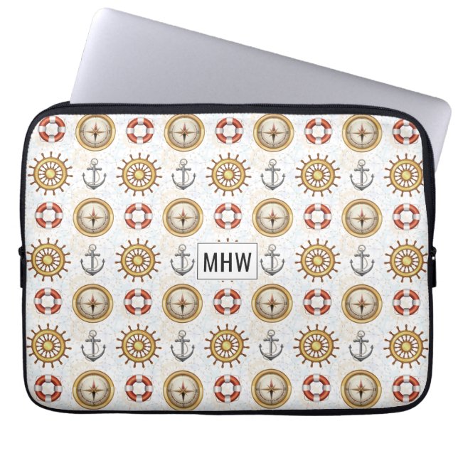 Capa Para Notebook Bolsas de laptop de monograma personalizadas de pa (Frente)