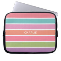 Bolsas de laptop de nomes personalizados de Stripe
