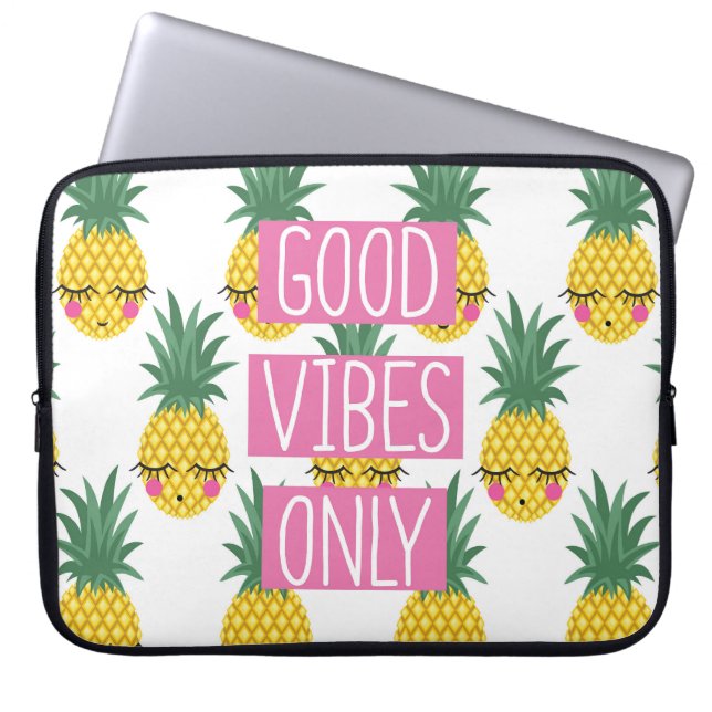 Capa Para Notebook Bom Padrão de Verão de Abacaxi em Vibes (Frente)
