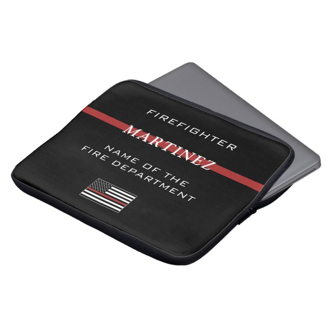 Capa Para Notebook Bombeiro Personalizado - Thin Red Fire (Frente Topo)