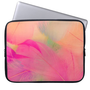 Capa Para Notebook Bonita abstrato púrpura e penas azuis em que