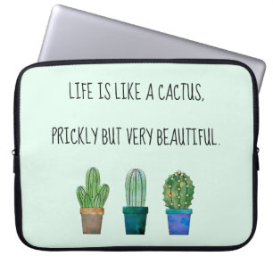 Capa Para Notebook Bonita frase de cacto com três cactos
