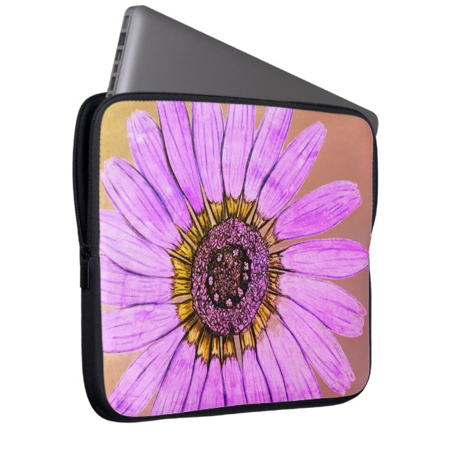 Capa Para Notebook Bonita mão esboçada design de Flor (Frente Esquerda)