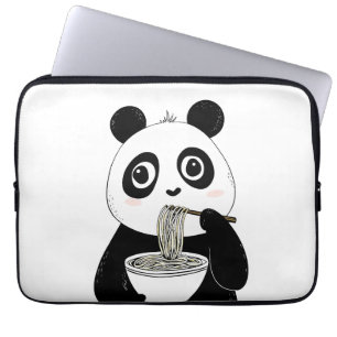 Capa Para Notebook Bonita Panda Comendo Udon Noodles