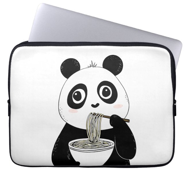 Capa Para Notebook Bonita Panda Comendo Udon Noodles (Frente)