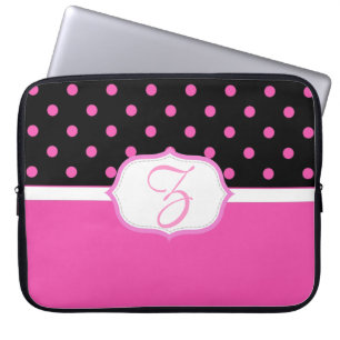 Capa Para Notebook Bonitas, doces, rosa e bolinhas pretas