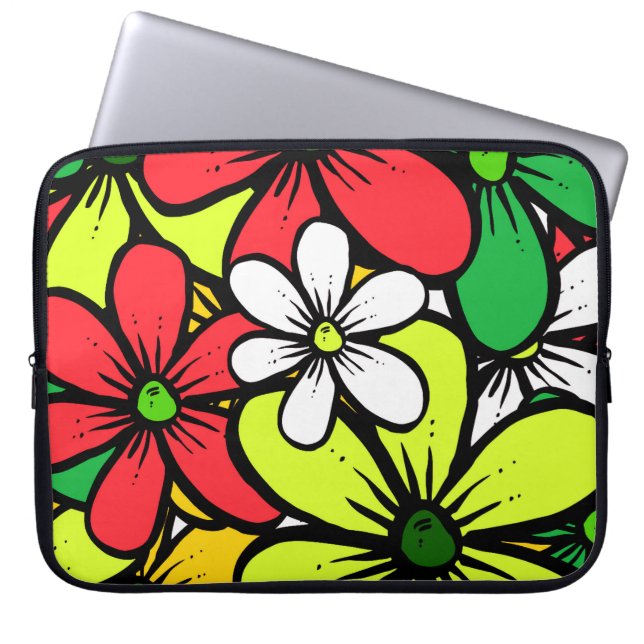 Capa Para Notebook Bonito Agrupamento Brilhante de Flores de Verão (Frente)
