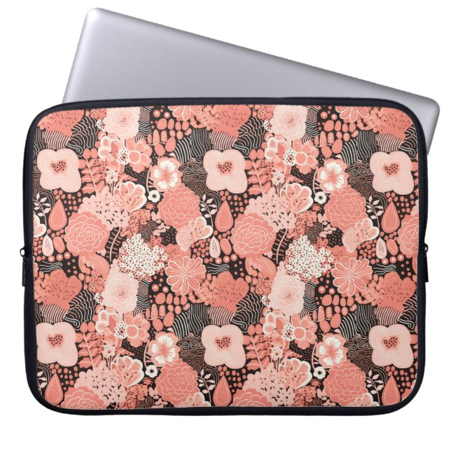 Capa Para Notebook Bonito coral moderno e cor-de-rosa (Frente)