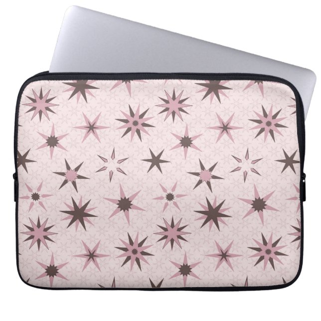 Capa Para Notebook Bonito Estrelas Geo Rosa - padrão. (Frente)