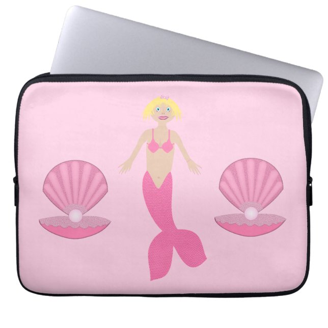 Capa Para Notebook Bonito fantasia rosa Sereia (Frente)