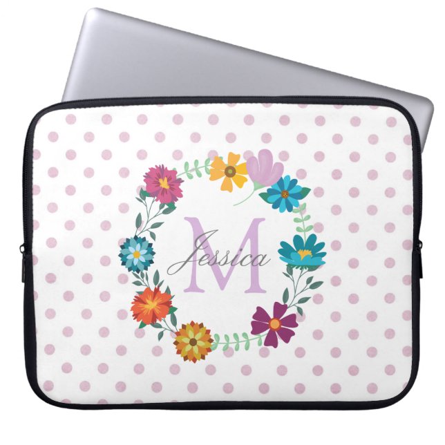 Capa Para Notebook Bonito Flower Wreath Personalizada (Frente)