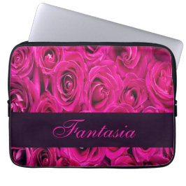 Capa Para Notebook Bonito monograma de rosas rosa