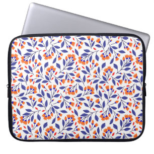 Capa Para Notebook Bonito padrão uniforme de pequenas flores laranja