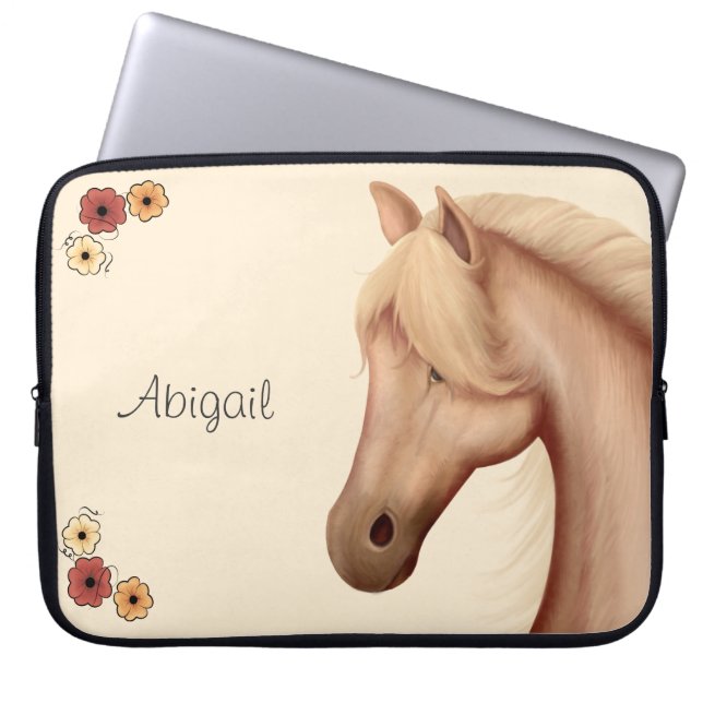 Capa Para Notebook Bonito Palomino Pony Personalizado em Flores Caval (Frente)