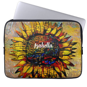 Capa Para Notebook Bonito pintura de girassol Abstrato