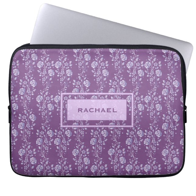 Capa Para Notebook Bonito Roxo e Lilac Floral Personalizado (Frente)