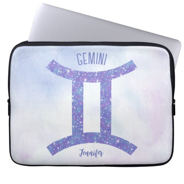 Capa Para Notebook Bonito Símbolo de Astrologia Gemini Roxo Personali (Frente)