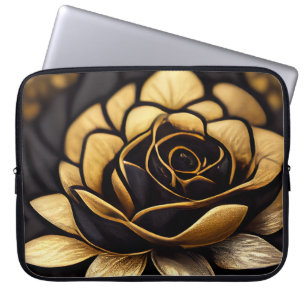 CAPA PARA NOTEBOOK BONITOS ROSAS PRETOS E DOURADOS