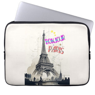 Capa Para Notebook Bonjour Colorful Paris