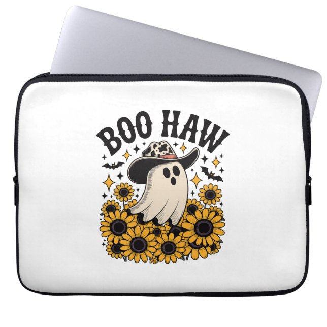 Capa Para Notebook Boo Haw Cow Ghost Western Halloween (Frente)