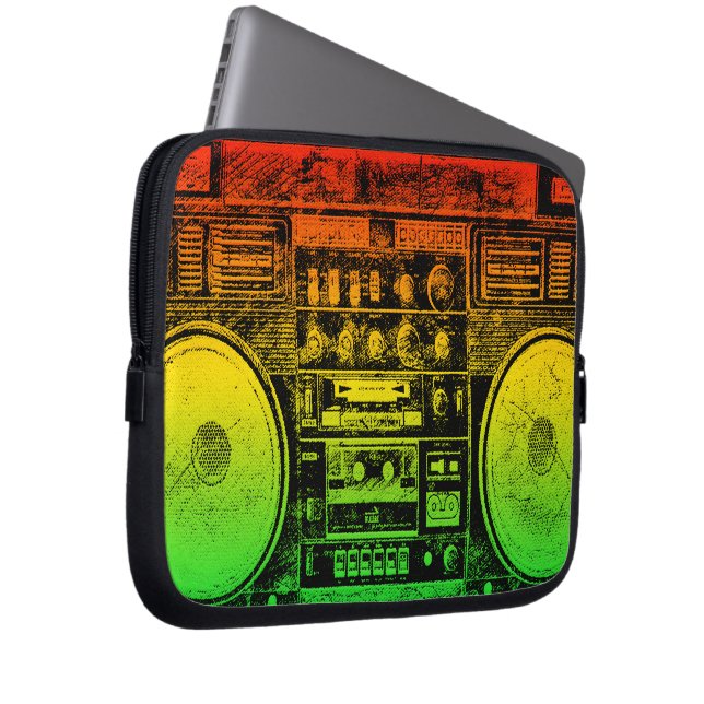Capa Para Notebook boombox da reggae (Frente Esquerda)