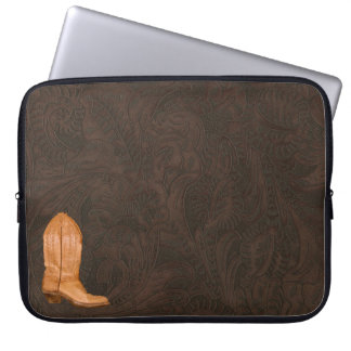 Capa Para Notebook Boot de Cowgirl no estilo ocidental Faux Tooling L
