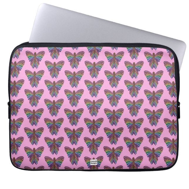 Capa Para Notebook Borboleta Arco-íris (rosa) - Capinha para Laptop (Frente)