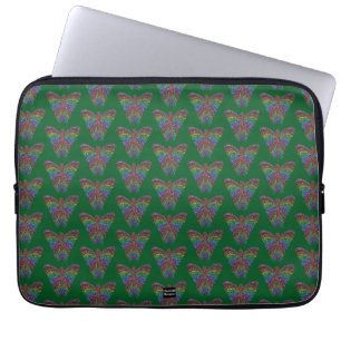 Capa Para Notebook Borboleta Arco-íris (verde) - Capinha de Laptop