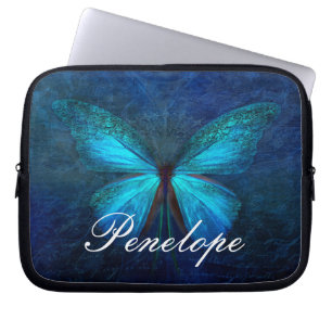 Capa Para Notebook Borboleta Azul de Alegria e Sorte