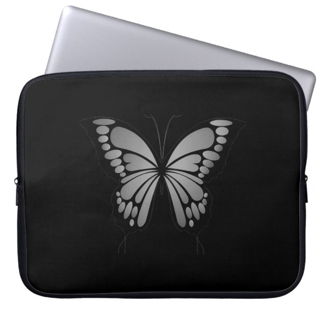 Capa Para Notebook Borboleta Cinza (Frente)