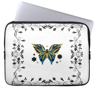 Capa Para Notebook Borboleta Crepuscular – Harmonia de Contraste Flor