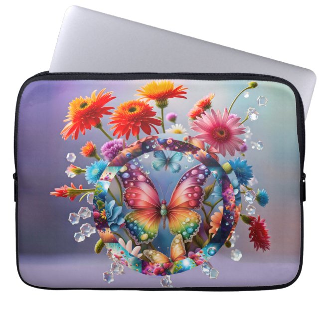 Capa Para Notebook Borboleta Flor (Frente)