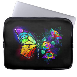 Capa Para Notebook Borboleta-flor-arco-íris