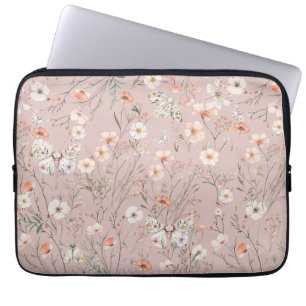 Capa Para Notebook Borboleta Floral Boho Wildflower