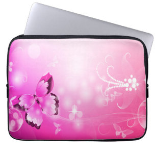 Capa Para Notebook Borboleta magenta