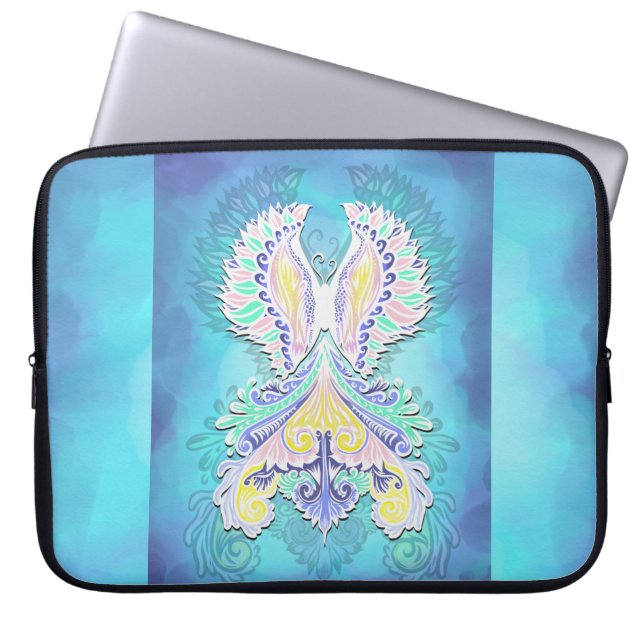 Capa Para Notebook Borboleta Mística Pastel | Eethal Boho Fantasy (Frente)