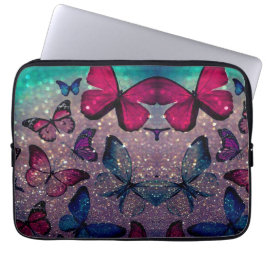 Capa Para Notebook Borboleta na Glitter