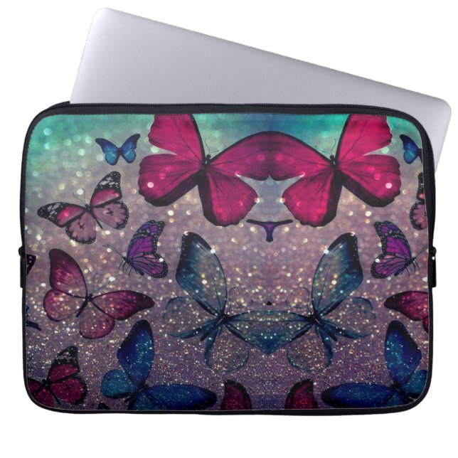 Capa Para Notebook Borboleta na Glitter (Frente)