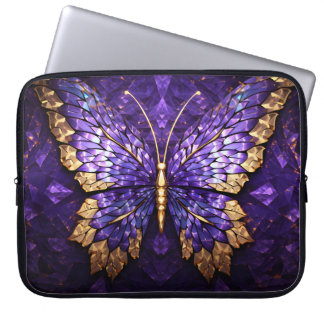 Capa Para Notebook Borboleta Roxa Laptop de Vidro Arrefecida
