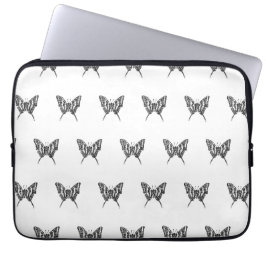 Capa Para Notebook Borboleta Zebra Preto e Branco Padrão de Desenho a